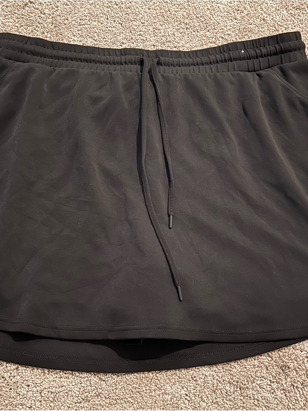 Black Athletic Drawstring Skort